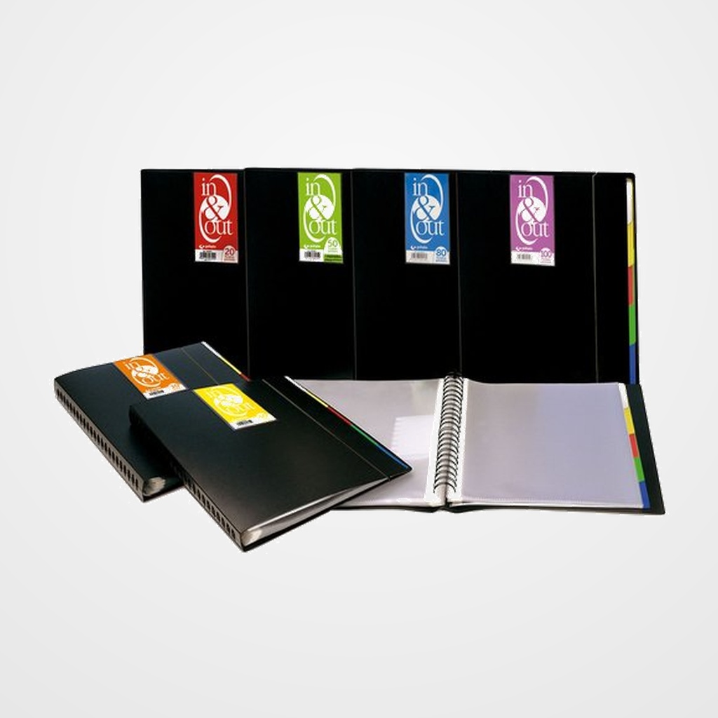 CARPETA FUNDAS (TARIFARIO) GRAFOPLAS ESPIRAL PP IN&OUT OPACO A4 50 F. NEGRO