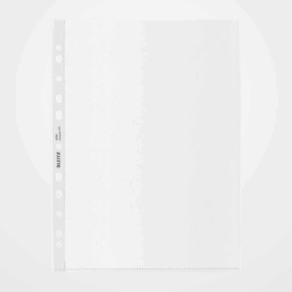 FUNDA MULTITALADRO LEITZ RECYCLE GRAN CAPACIDAD PP 100µ PIEL de NARANJA A4 11 TAL. BOLSA de 25