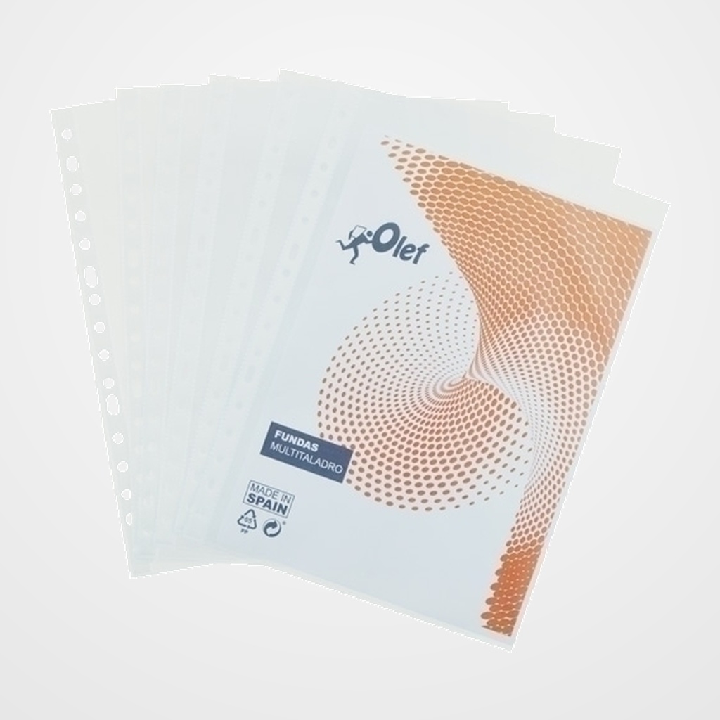 FUNDA MULTITALADRO OLEF PP  90µ PL.NJ. Fº 16 TAL.RFZO. PAQUETE de 100
