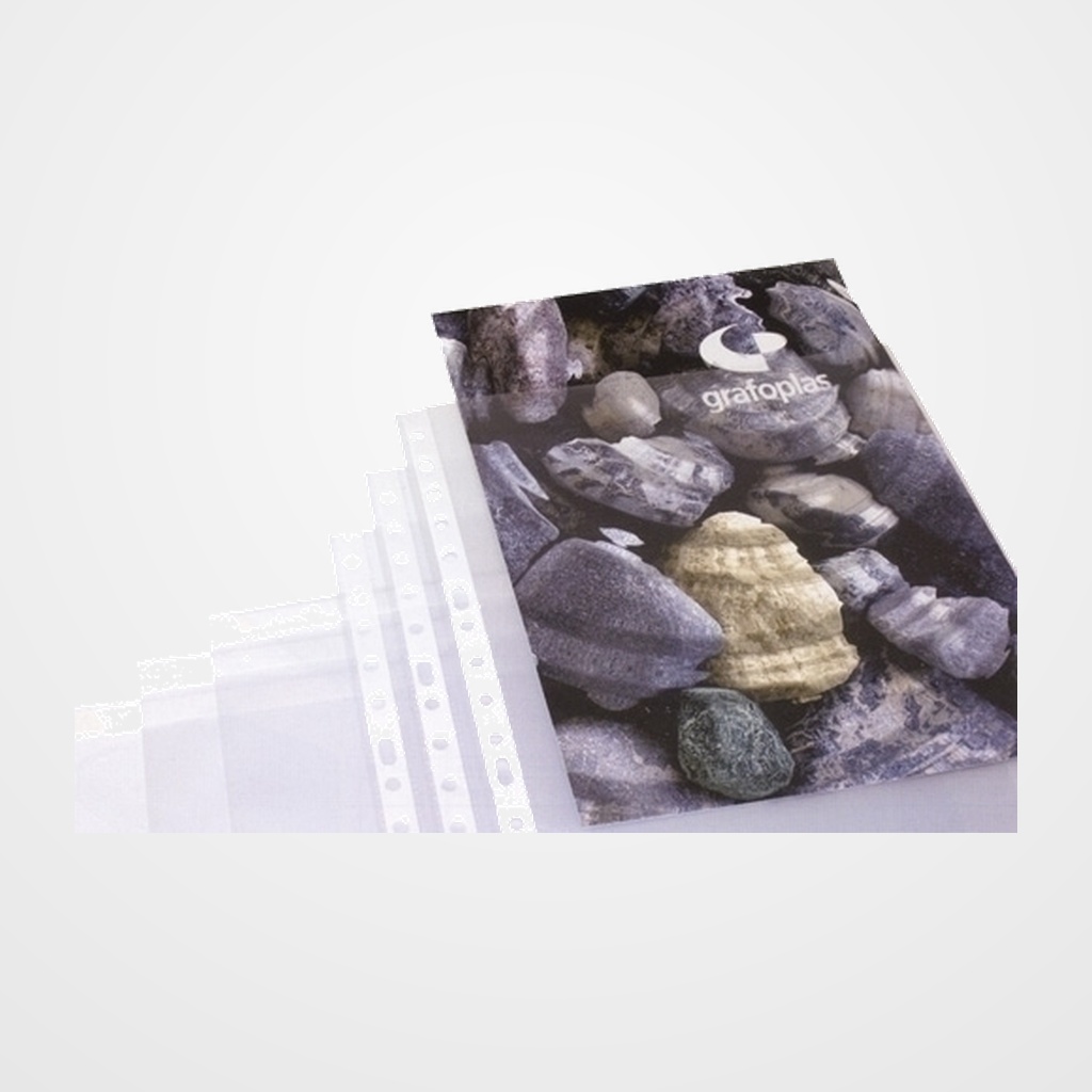FUNDA MULTITALADRO GRAFOPLAS PP  70µ LISO A4 11 TAL.RFZO. PAQUETE de 100