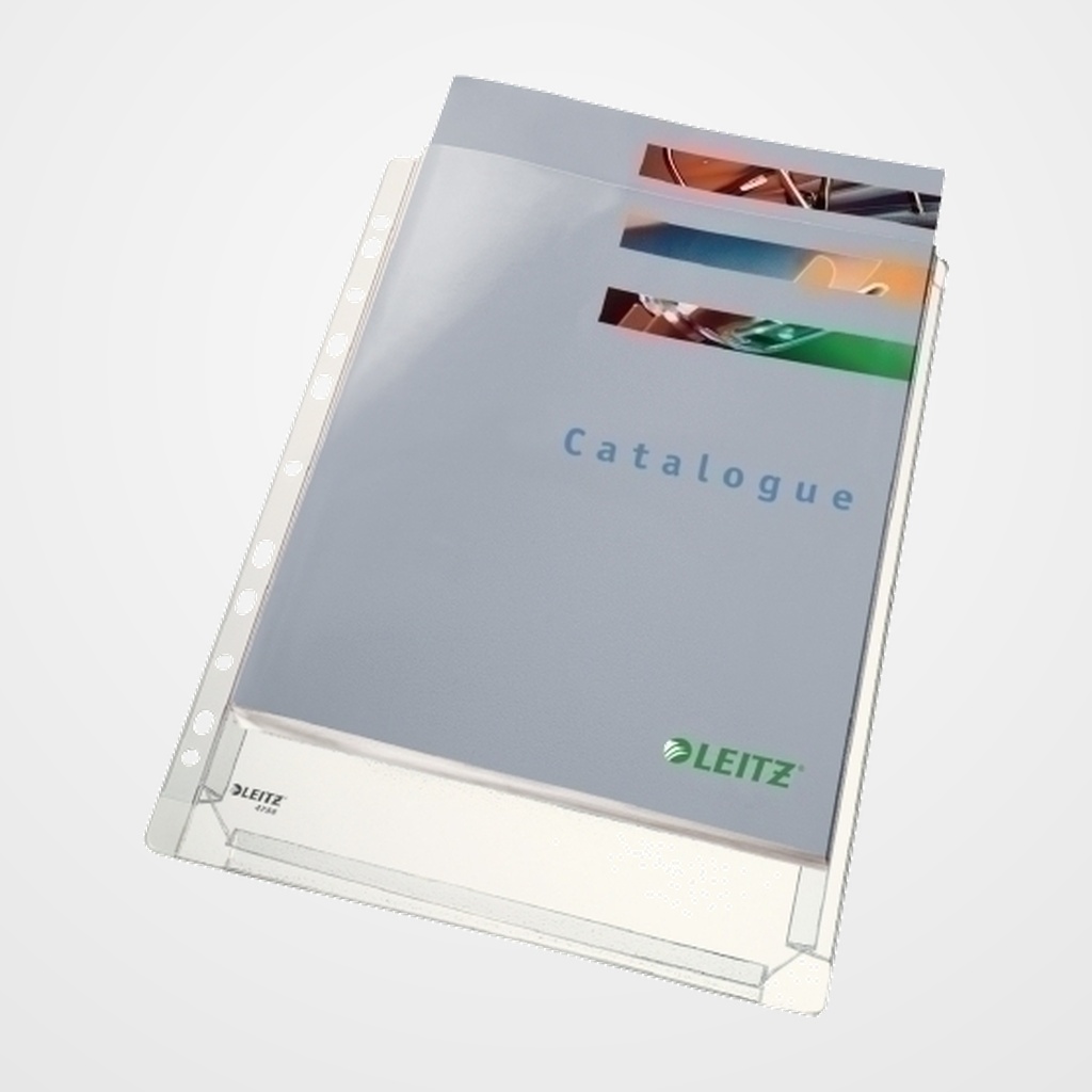 FUNDA MULTITALADRO FUELLE LEITZ 20mm PVC 170µ LISO A4 11 TAL. BOLSA de  5