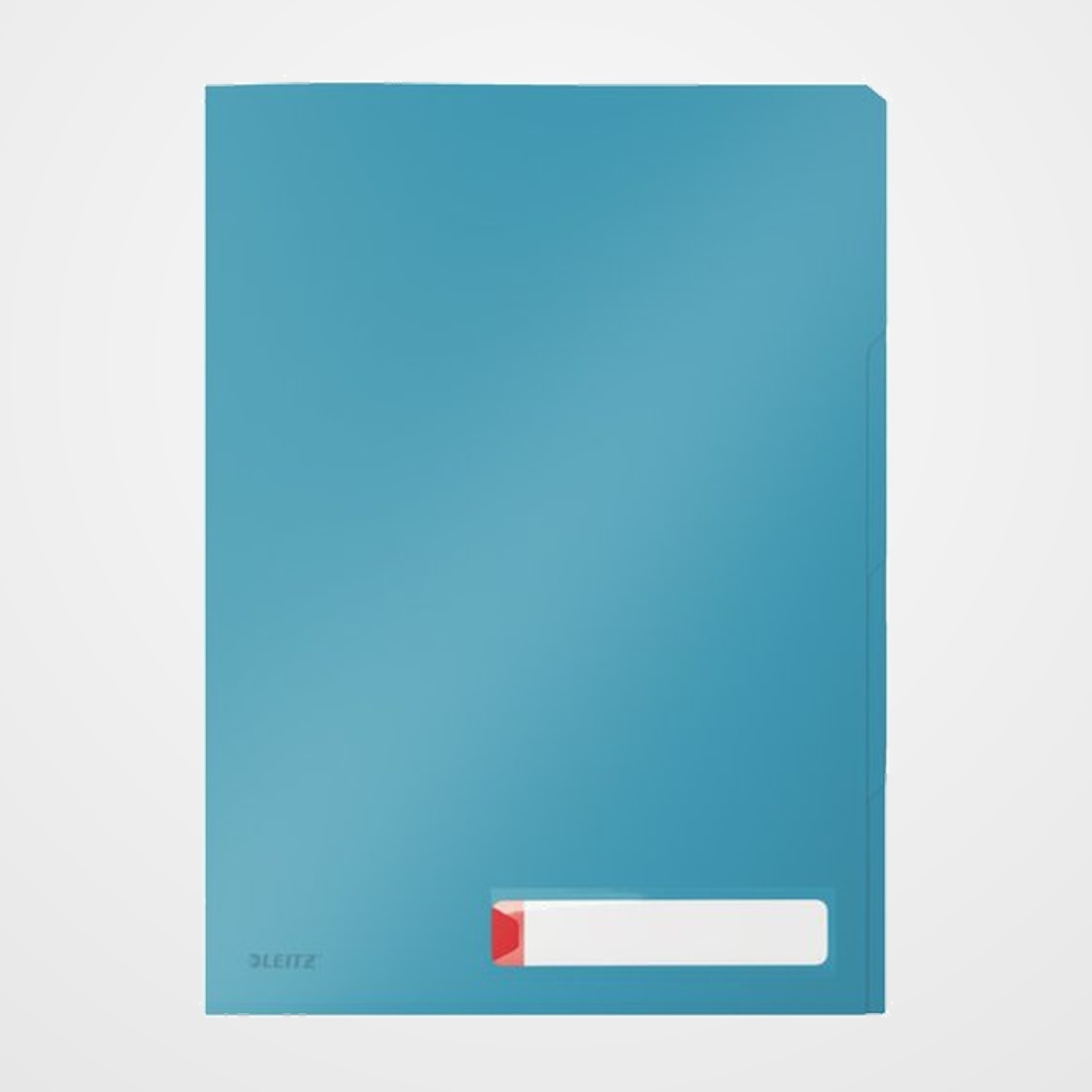 DOSIER ANGULO RECTO LEITZ COSY PP RECICLABLE SEMI OPACO A4 con PESTAÑAS AZUL PACK de 3