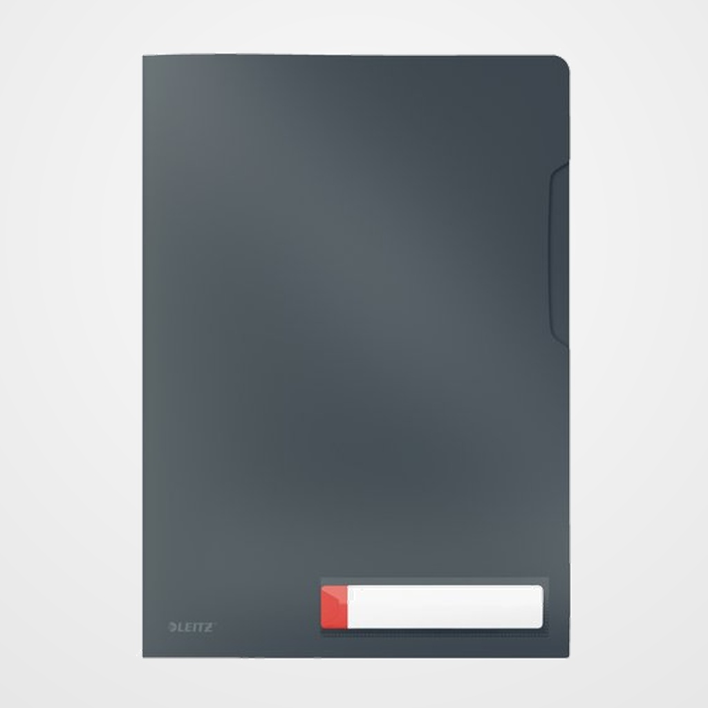 DOSIER ANGULO RECTO LEITZ COSY PP RECICLABLE SEMI OPACO A4 GRIS PACK de 3