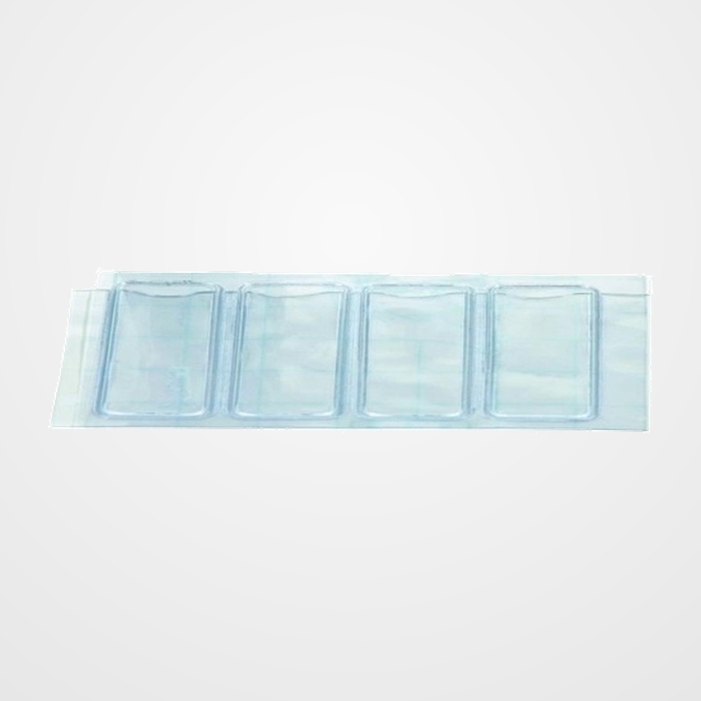FUNDA ADHESIVA IBERPLAS PVC 300µ TIRA de 4 TARJETEROS para LOMO 40x80mm PAQUETE de 40