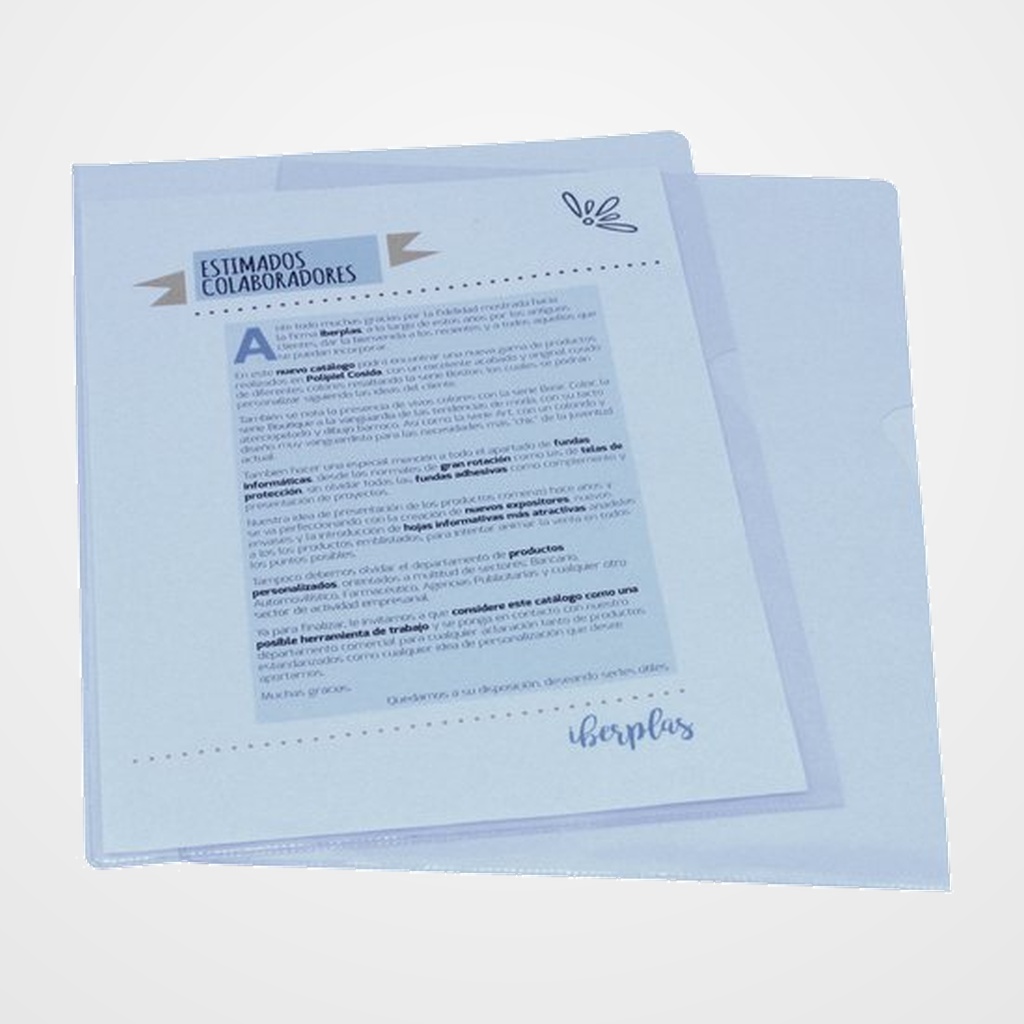 DOSIER ANGULO RECTO IBERPLAS PVC 150µ Fº CRISTAL