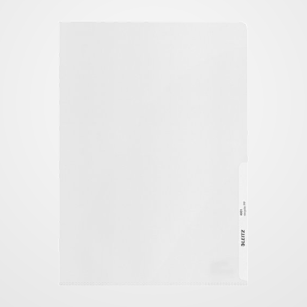 DOSIER UÑERO LEITZ RECYCLE A4 PP TRANSPARENTE PAQUETE de 25