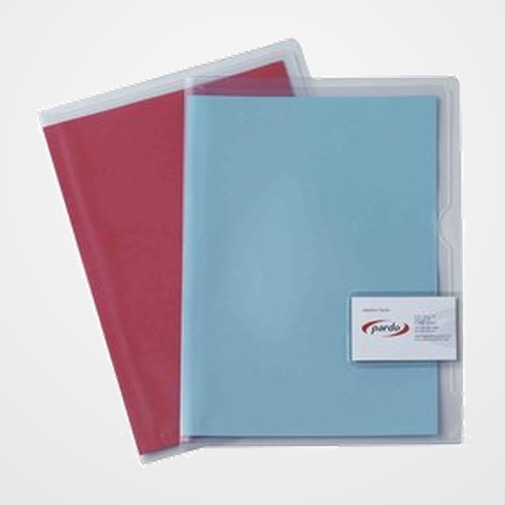 DOSIER ANGULO RECTO PARDO PVC 300µ Fº CIERRE TARJETERO PAQUETE de 40