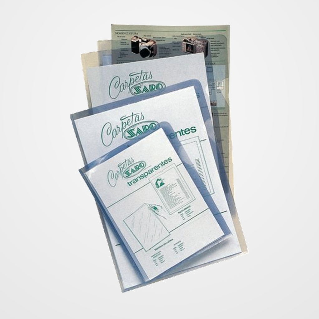 DOSIER ANGULO RECTO SARO PVC 280µ Fº TRANSPARENTE PAQUETE de 50