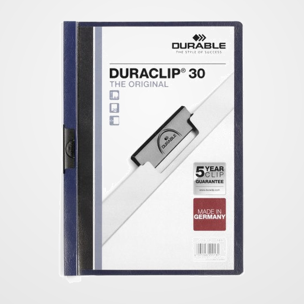 DOSIER CLIP DURACLIP PVC A4 2200 pinza METAL 30h AZUL ANTRACITA