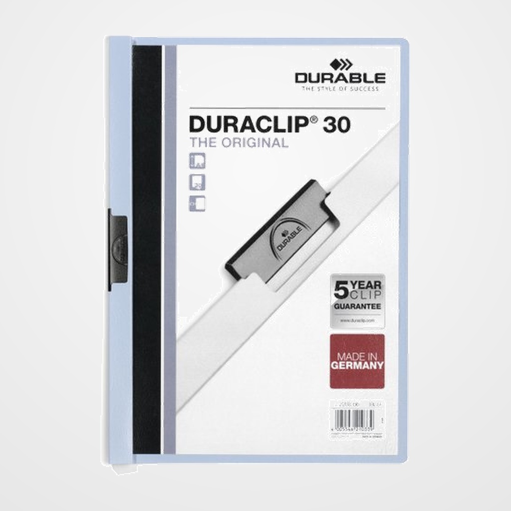 DOSIER CLIP DURACLIP PVC A4 2200 pinza METAL 30h AZUL CLARO
