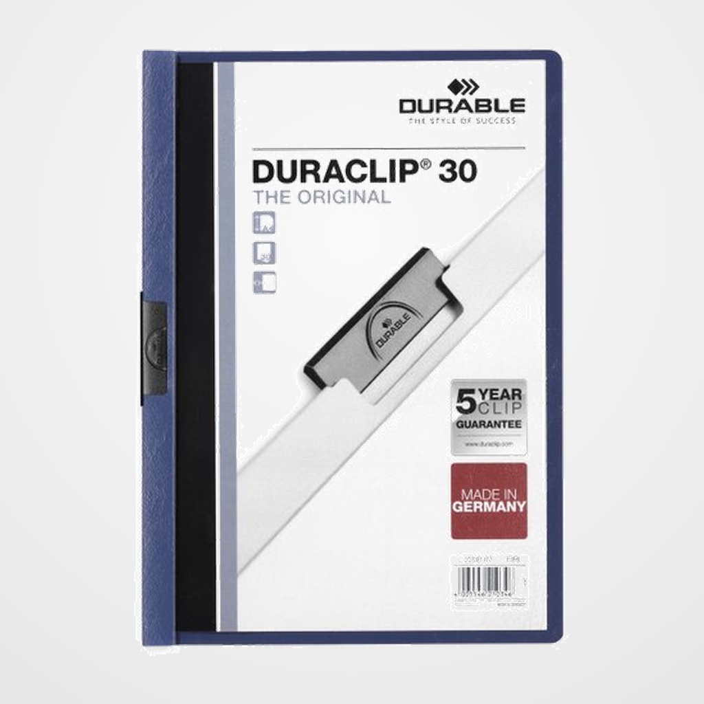 DOSIER CLIP DURACLIP PVC A4 2200 pinza METAL 30h AZUL OSCURO