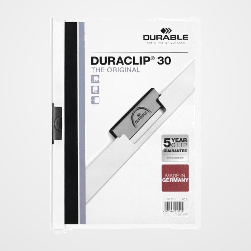 DOSIER CLIP DURACLIP PVC A4 2200 pinza METAL 30h BLANCO