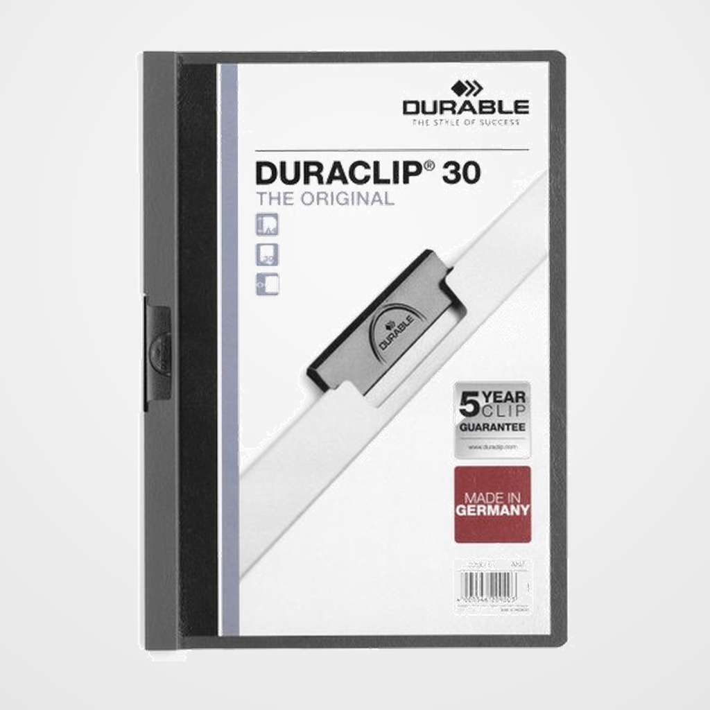 DOSIER CLIP DURACLIP PVC A4 2200 pinza METAL 30h GRIS ANTRACITA
