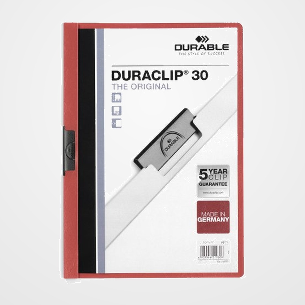 DOSIER CLIP DURACLIP PVC A4 2200 pinza METAL 30h ROJO