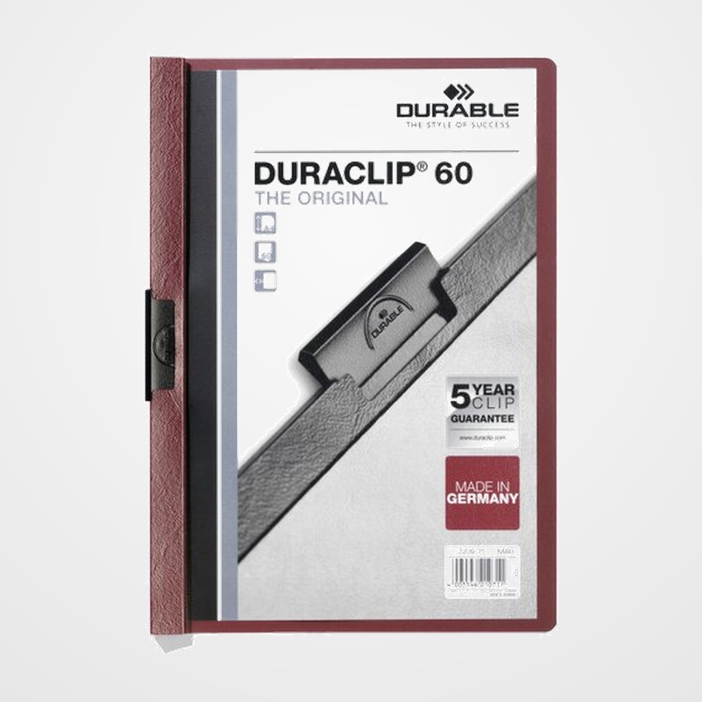 DOSIER CLIP DURACLIP PVC A4 2209 pinza METAL 60h BURDEOS