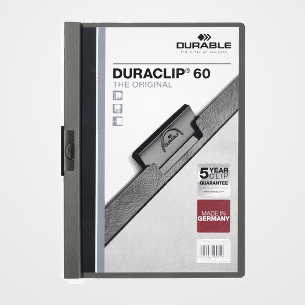 DOSIER CLIP DURACLIP PVC A4 2209 pinza METAL 60h GRIS ANTRACITA
