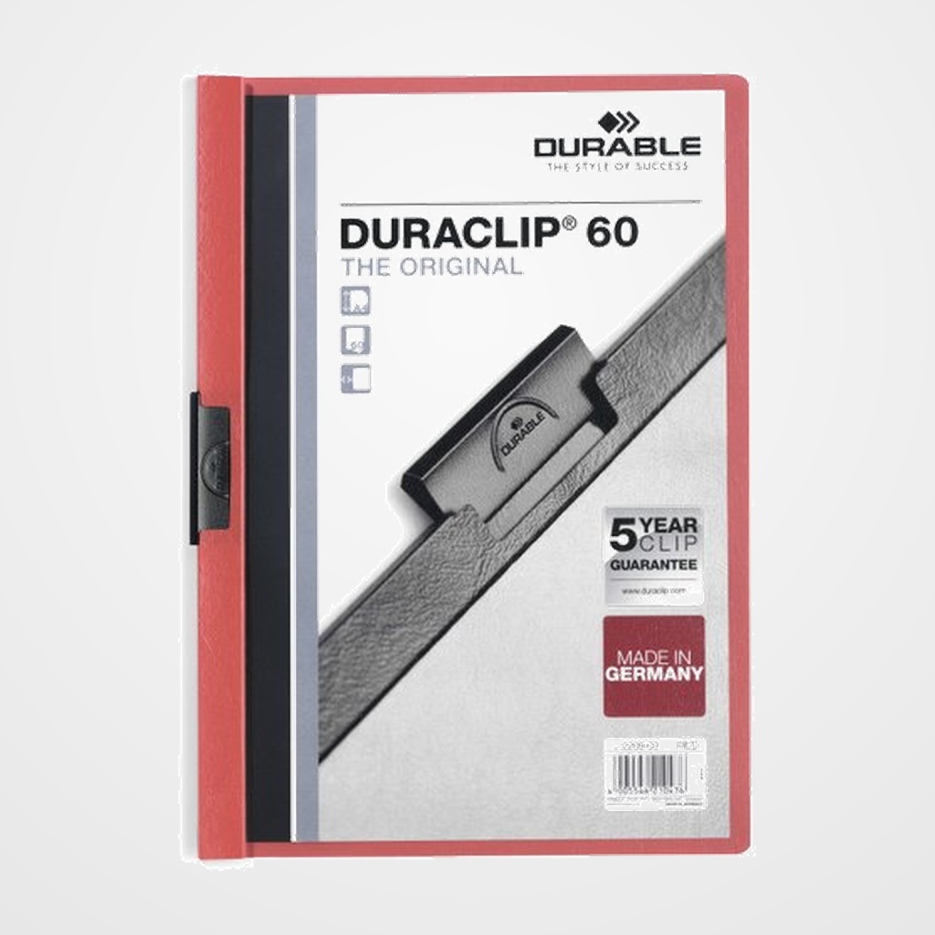 [18001040] DOSIER CLIP DURACLIP PVC A4 2209 pinza METAL 60h ROJO