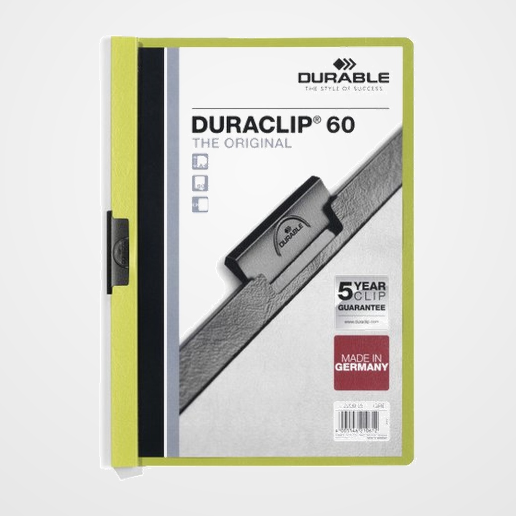 DOSIER CLIP DURACLIP PVC A4 2209 pinza METAL 60h VERDE CLARO