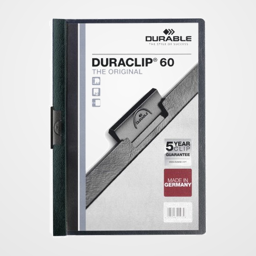 [18001038] DOSIER CLIP DURACLIP PVC A4 2209 pinza METAL 60h VERDE OSCURO