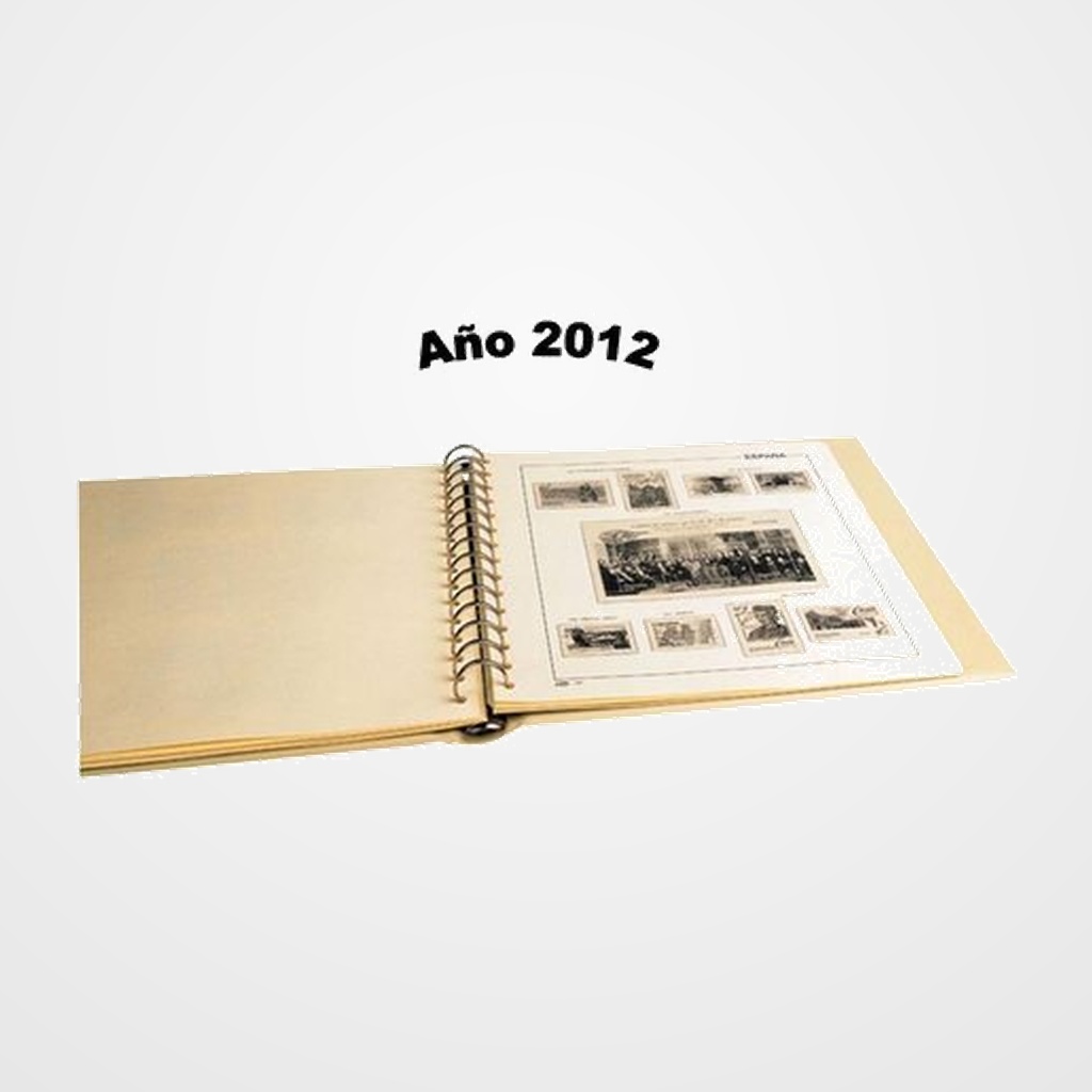 ALBUM de SELLOS PARDO SUPLEMENTO ANUAL ILUSTRADO AÑO 2012