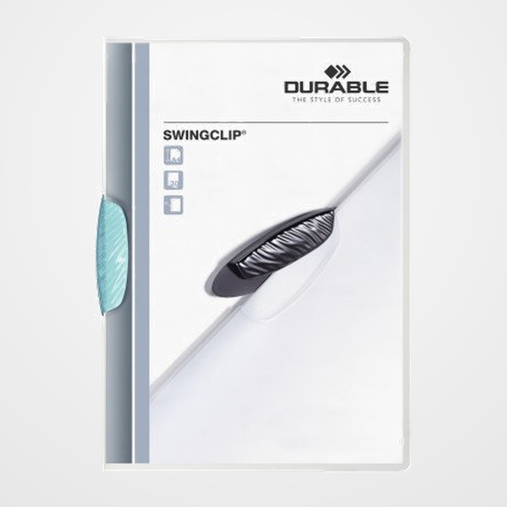 DOSIER CLIP SWINGCLIP PP A4 2260 pinza PLASTICO PIVOT.TRANSL.30h AZUL CELESTE