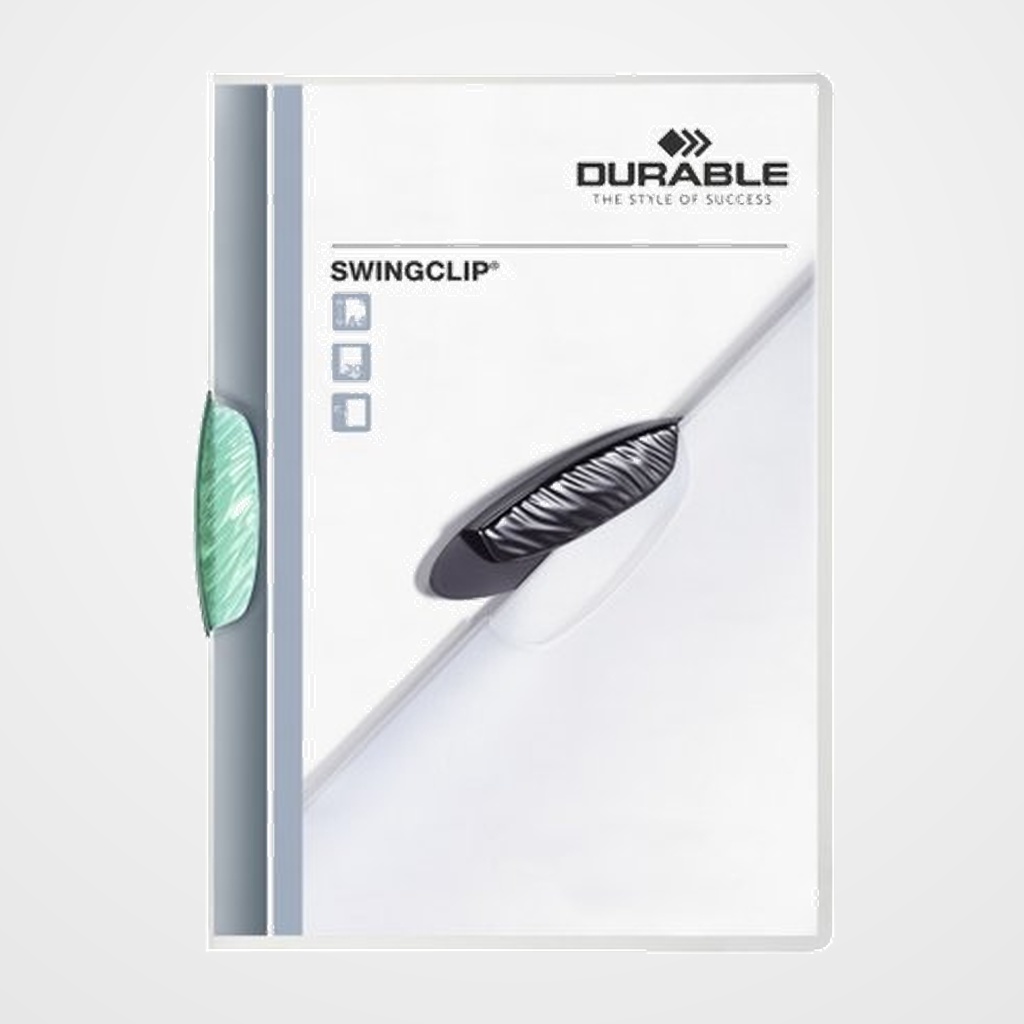 [18001469] DOSIER CLIP SWINGCLIP PP A4 2260 pinza PLASTICO PIVOT.TRANSL.30h VERDE OSC.