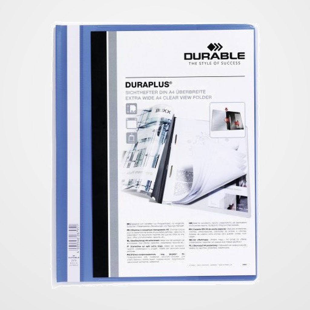 DOSIER FASTENER DURABLE DURAPLUS 2579 A4 AZUL CLARO