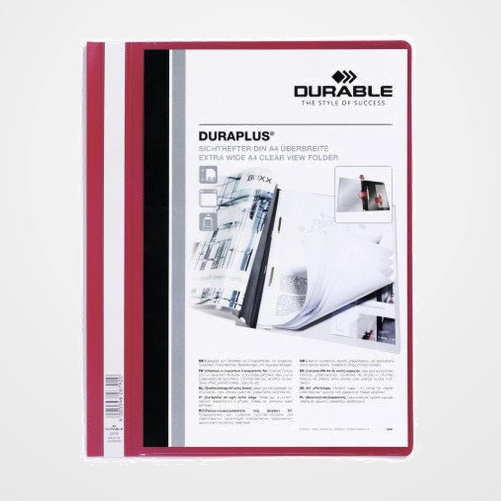 DOSIER FASTENER DURABLE DURAPLUS 2579 A4 ROJO