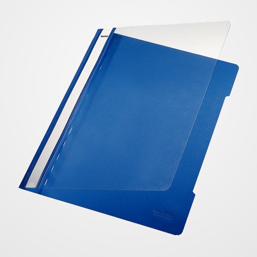 [18001060] DOSIER FASTENER LEITZ (PLASTICO) PVC A4 con TARJETERO AZUL