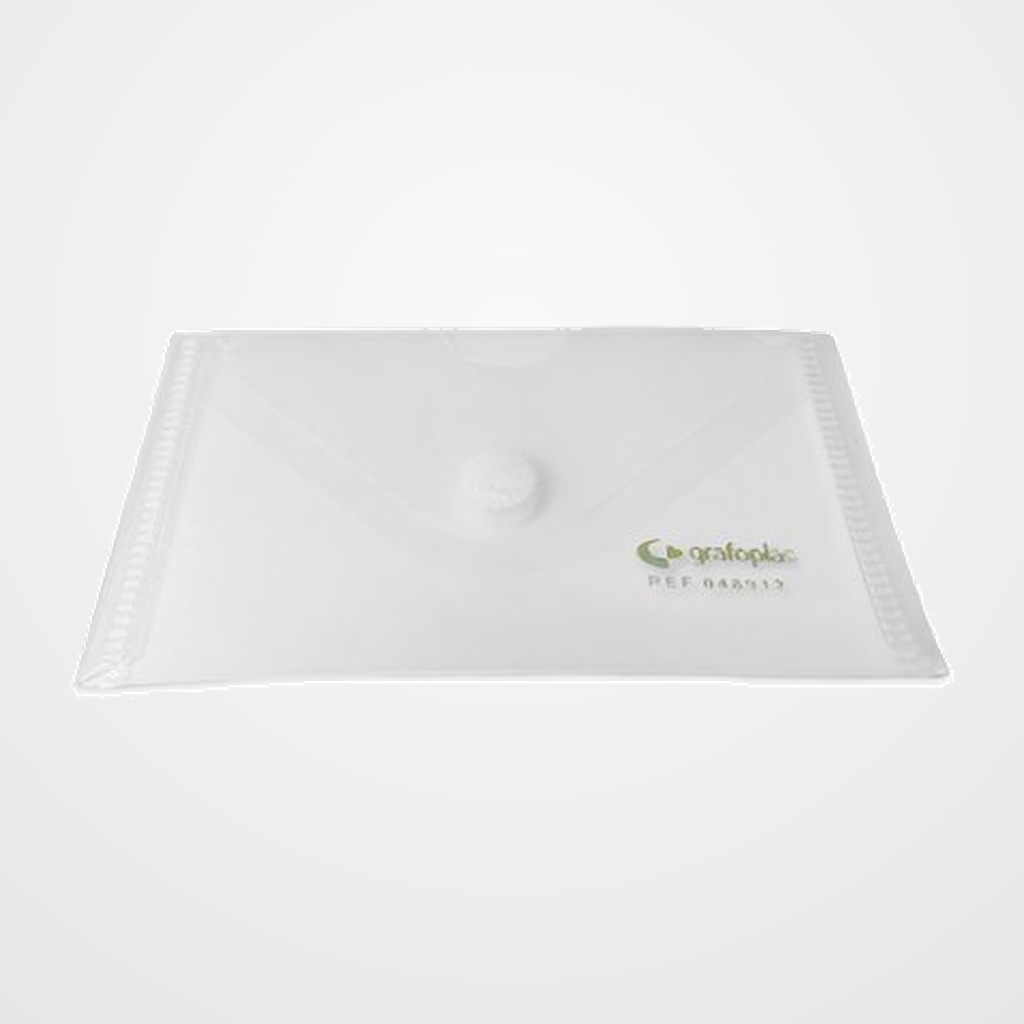 DOSIER SOBRE GRAFOPLAS PP ECOPLAS VELCRO 62x105mm (TARJETA) TRANSPARENTE