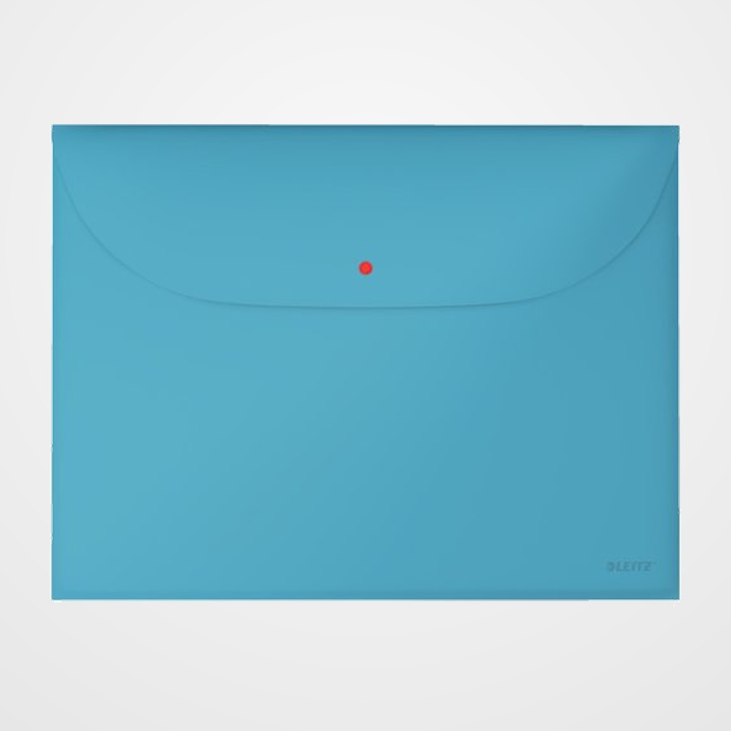 DOSIER SOBRE LEITZ COSY PP OPACO BROCHE A4 con DOS BOLSILLOS AZUL PACK DE 3