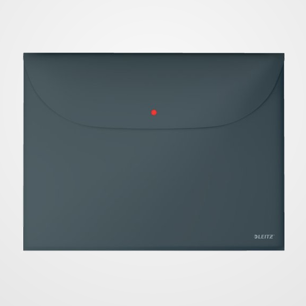 DOSIER SOBRE LEITZ COSY PP OPACO BROCHE A4 con DOS BOLSILLOS GRIS PACK DE 3