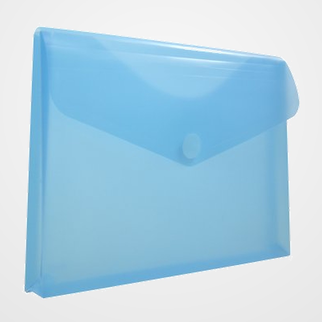DOSIER SOBRE OFFICE BOX FUELLE PP VELCRO A4+ AZUL TRANSPARENTE