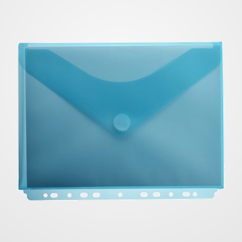 DOSIER SOBRE OFFICE BOX FUELLE PP VELCRO A4+ MULTITALADRO AZUL TRANSPARENTE