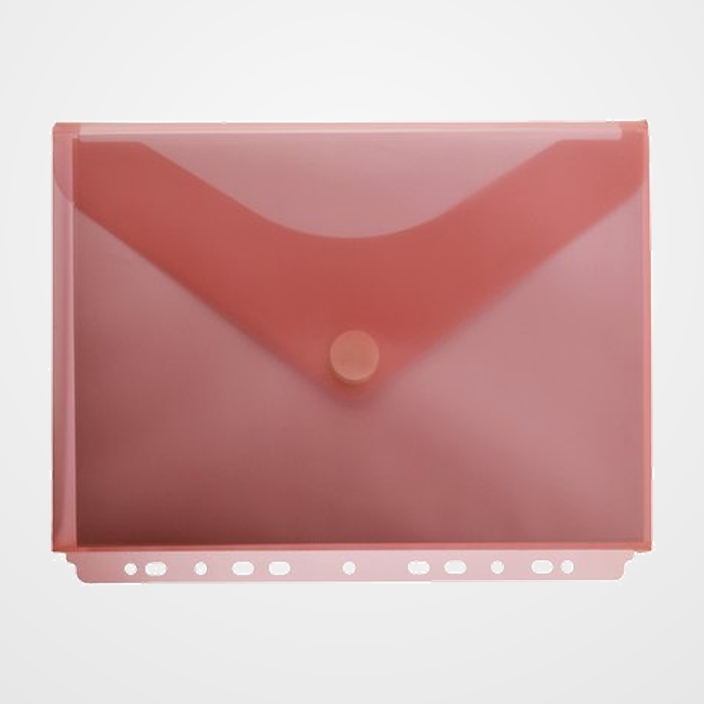 [31401014] DOSIER SOBRE OFFICE BOX FUELLE PP VELCRO A4+ MULTITALADRO ROJO TRANSPARENTE