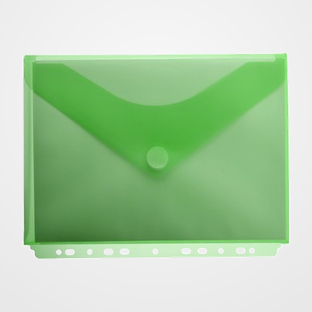 DOSIER SOBRE OFFICE BOX FUELLE PP VELCRO A4+ MULTITALADRO VERDE TRANSPARENTE