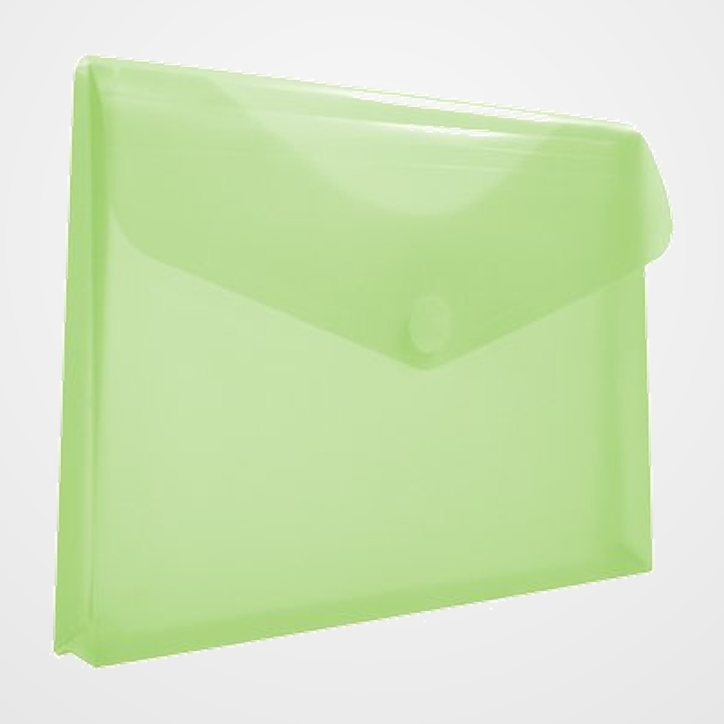 DOSIER SOBRE OFFICE BOX FUELLE PP VELCRO A4+ VERDE TRANSPARENTE