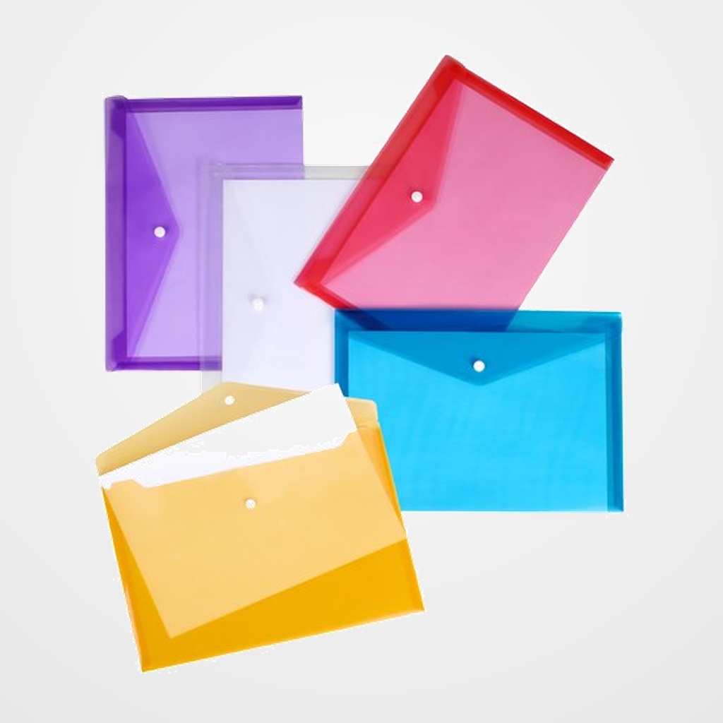 DOSIER SOBRE CARCHIVO PP VELCRO 225x125mm (RECIBOS) TRANSL.5 colores