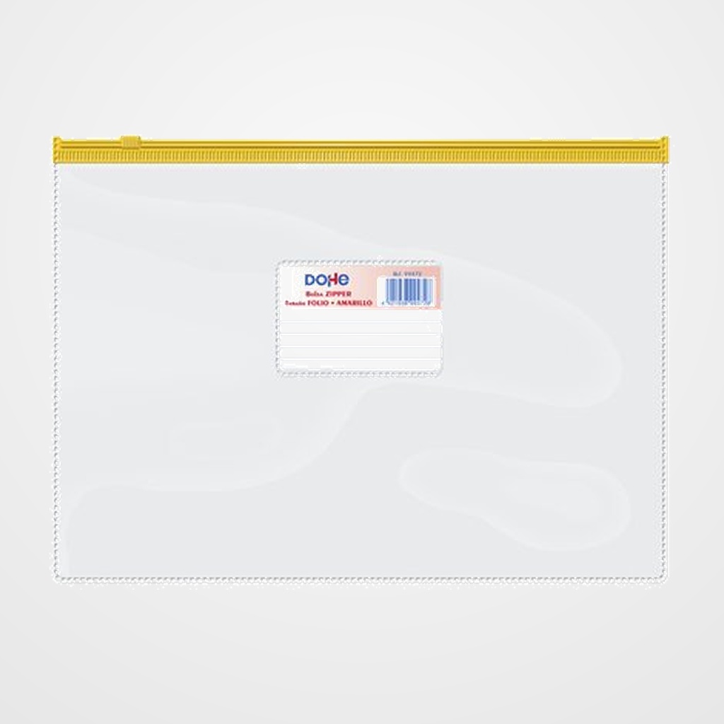 DOSIER SOBRE DOHE ZIPPER Fº APAISADO PVC TRASPARENTE/AMARILLO
