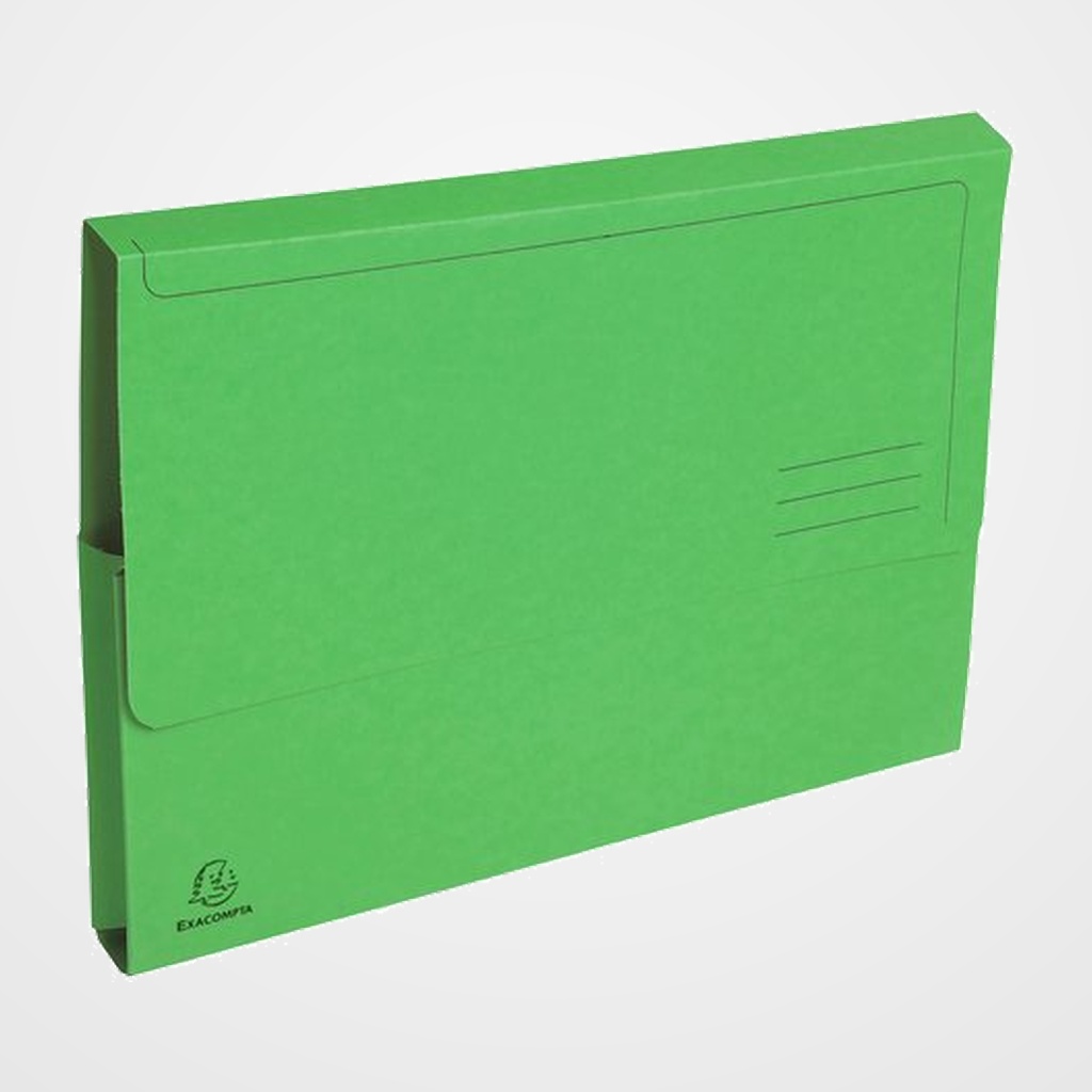 SUBCARPETA EXACOMPTA FOREVER (BOLSA FUELLE 32mm) 290g A4 VERDE PAQUETE de 10