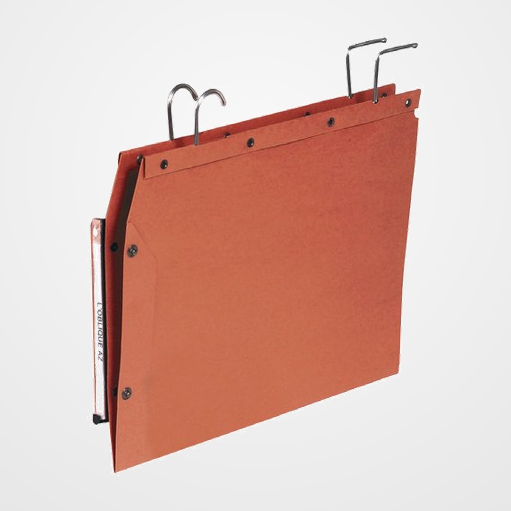 CARPETA COLGANTE ELBA cart.TUB D con GANCHOS visor LATERAL  V  KRAFT NARANJA 240g 250x350mm PAQUETE de 25 (50700/SP0020)