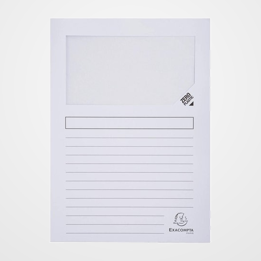 SUBCARPETA EXACOMPTA FOREVER VENTANA 130g A4 BLANCO PAQUETE de 25