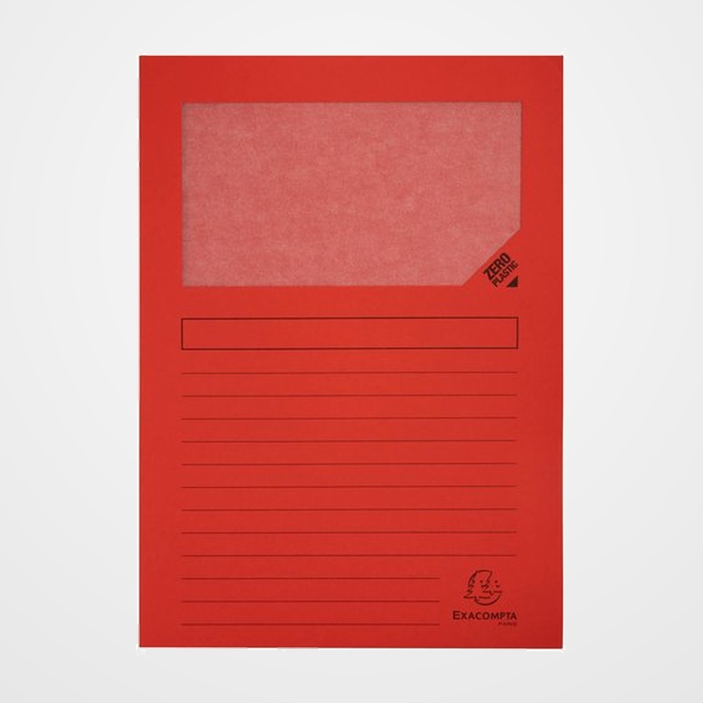 [10401353] SUBCARPETA EXACOMPTA FOREVER VENTANA 120g A4 ROJO CLARO PAQUETE de 25