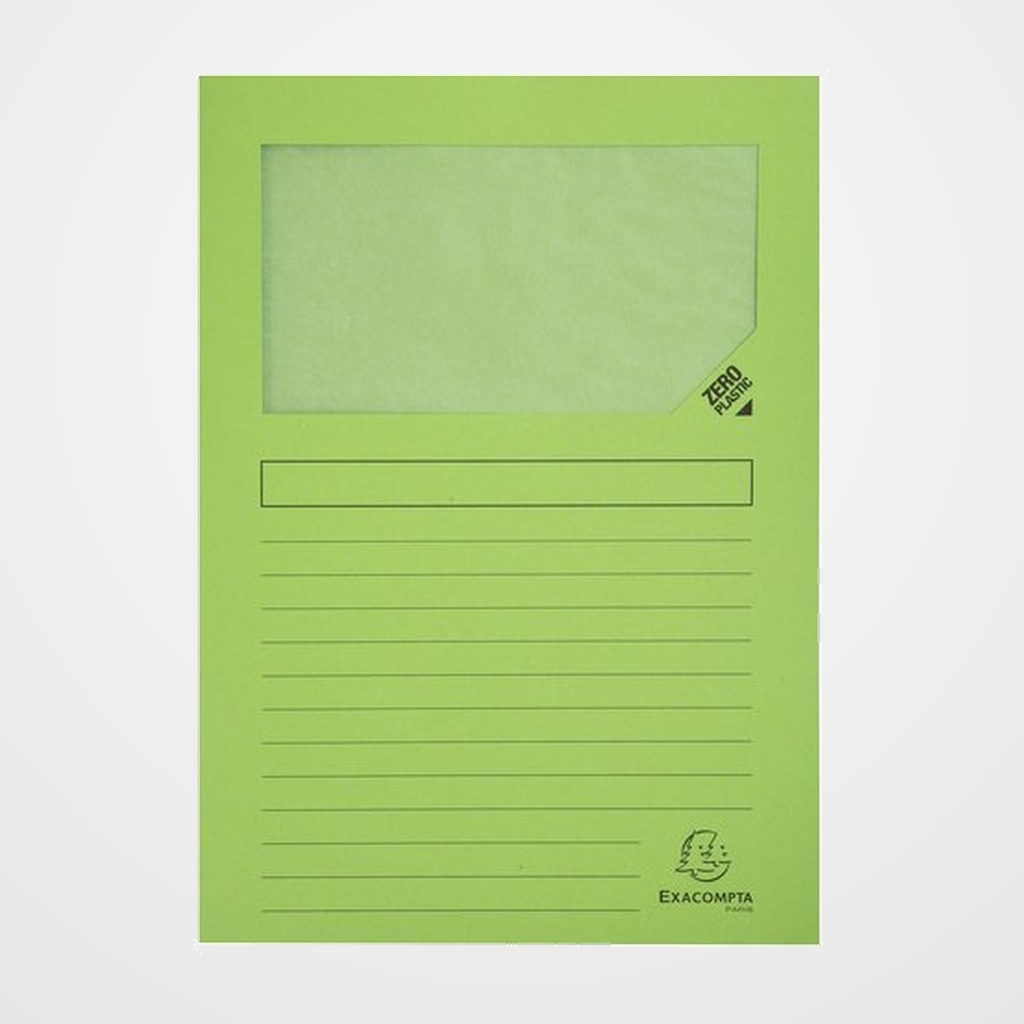 SUBCARPETA EXACOMPTA FOREVER VENTANA 130g A4 VERDE CLARO PAQUETE de 25