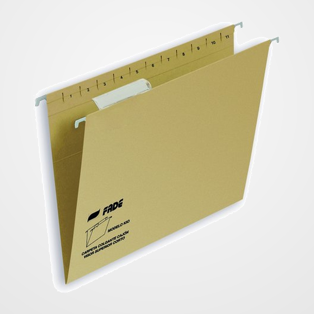 CARPETA COLGANTE FADE cart.KIO visor SUPERIOR  V  KRAFT ECO 220g A4 PAQUETE de 50 (41300/K10090)