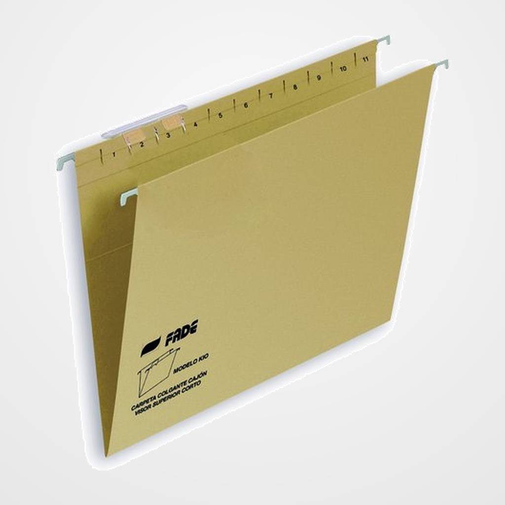 CARPETA COLGANTE FADE cart.KIO visor SUPERIOR  V  KRAFT ECO 220g Fº PAQUETE de 50 (42300/K20090)