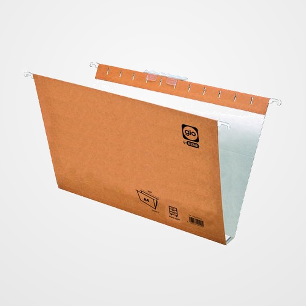 CARPETA COLGANTE GIO cart.CRISTAL visor SUPERIOR  U  BICOLOR 240g Fº 30mm PAQUETE de 25 (42230/K23090)