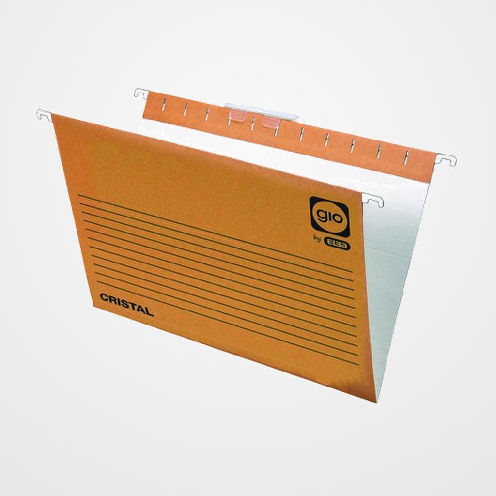 CARPETA COLGANTE GIO cart.CRISTAL visor SUPERIOR  V  BICOLOR 240g A4 PAQUETE de 25 (41200/K10020)