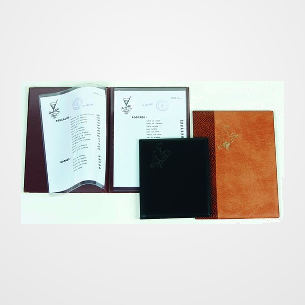 CARPETA PORTAMENUS IBERPLAS PVC Fº 2 FUNDAS y 2 BOLSAS MARRON