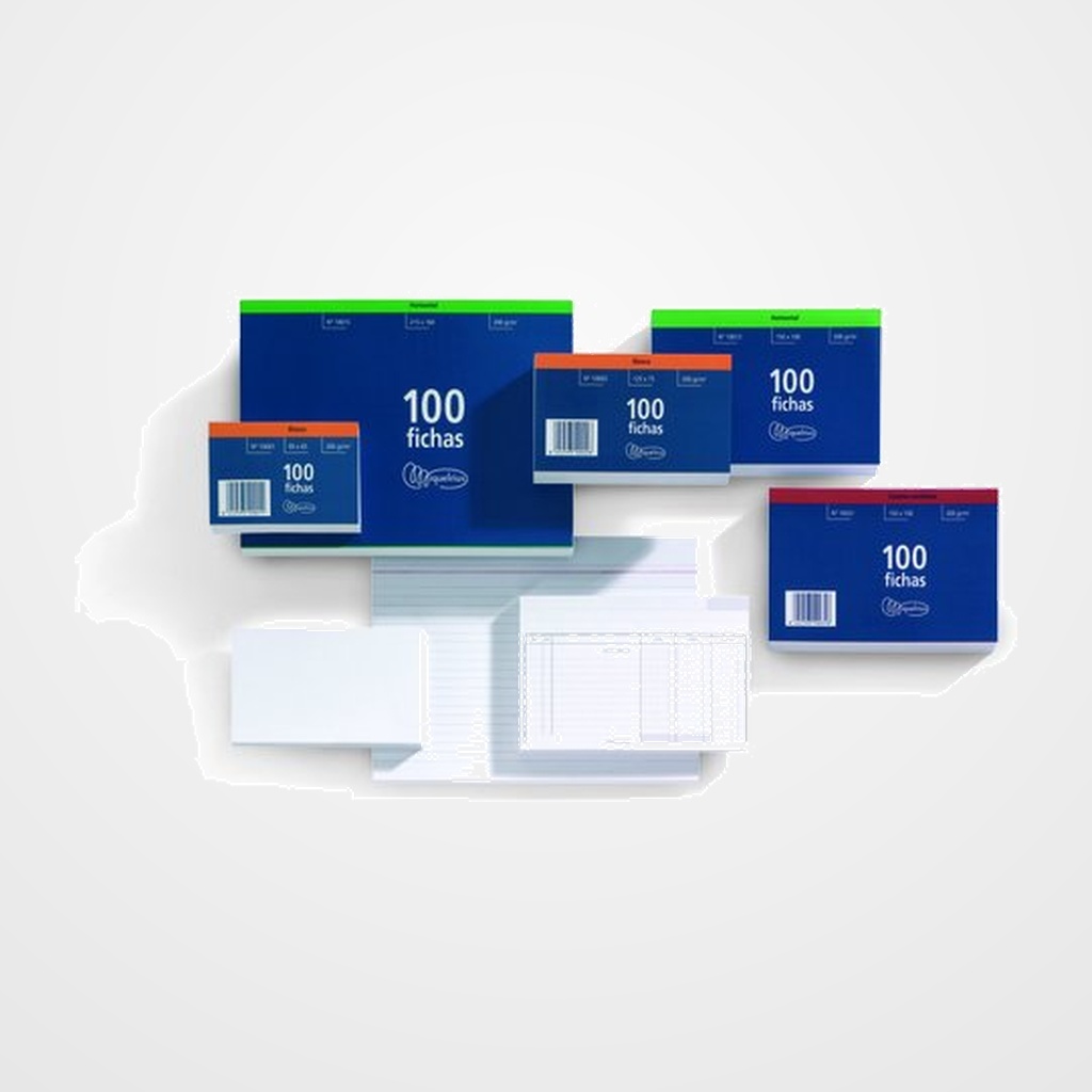 FICHAS MIQUELRIUS LISAS 100x150mm (Nº3) paquete de 100